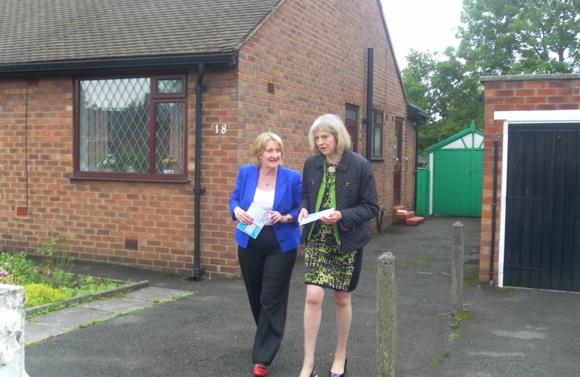 Mary Robinson campaigning with Theresa May