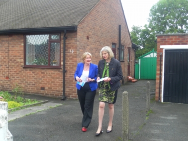 Mary Robinson campaigning with Theresa May